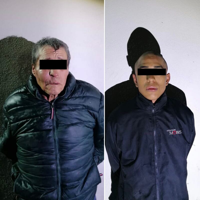 Bernabé, de 60 años y  Óscar de 19 fueron detenidos en el operativo.