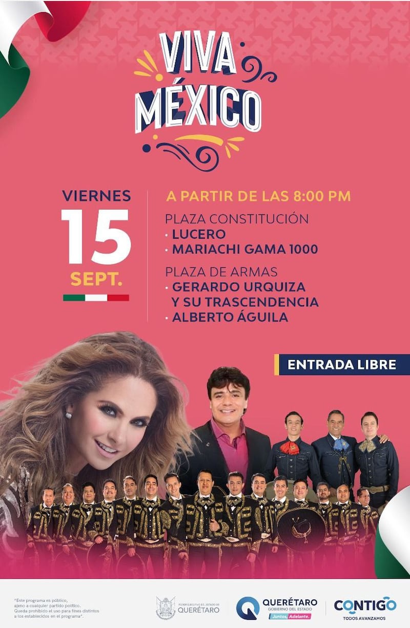 Programa de Fiestas Patrias en Querétaro