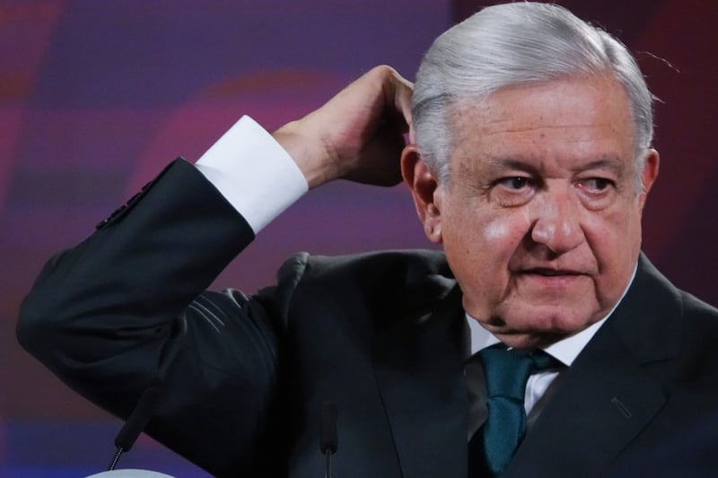 CIUDAD DE MÉXICO, 04ABRIL2023.- Andrés Manuel López Obrador, presidente de México, en compañía del gabinete de seguridad: Rosa Icela Rodríguez, secretaria de Seguridad Pública y Protección Ciudadana; Luis Cresencio Sandoval, secretario de la Defensa Nacional; Rafael Ojeda, secretario de Marina; Luis Rodríguez Bucio, subsecretario de Seguridad Pública; David Córdova Campos, comandante de la Guardia Nacional, así como del canciller Marcelo Ebrard, encabezaron la conferencia matutina e informe quincenal de acciones por parte de las instituciones de seguridad nacional. 
FOTO: GALO CAÑAS/CUARTOSCURO.COM