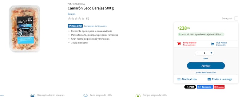 Precios del camarón seco superan los 900 pesos por medio kilo en el primer viernes de Cuaresma