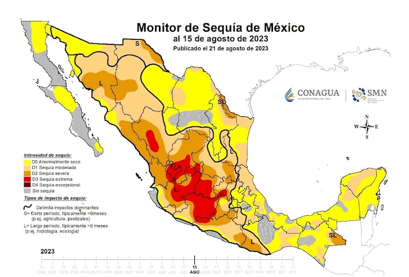 Así luce México por la sequía que se extiende.