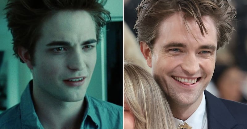Robert Pattinson en 'Crepúsculo' y en la actualidad
