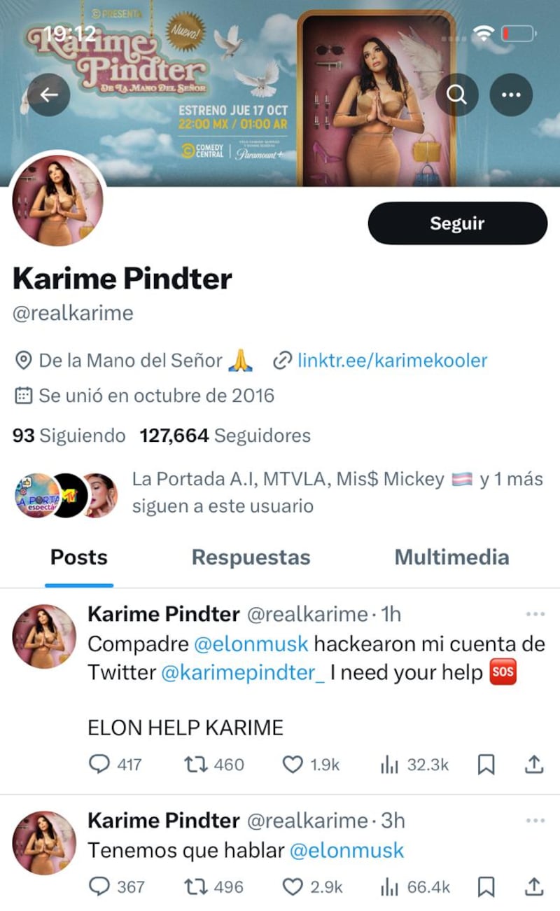 Hackean cuenta de X de Karime Pindter y pide ayuda a Elon Musk