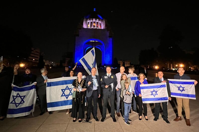 Edificios de la Ciudad de México se iluminan en Comemoración al 75 aniversario de la Independencia de Israel