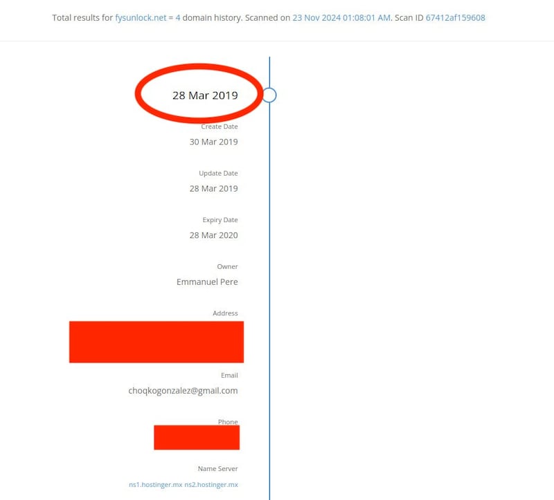 El sitio se registró en 2019.