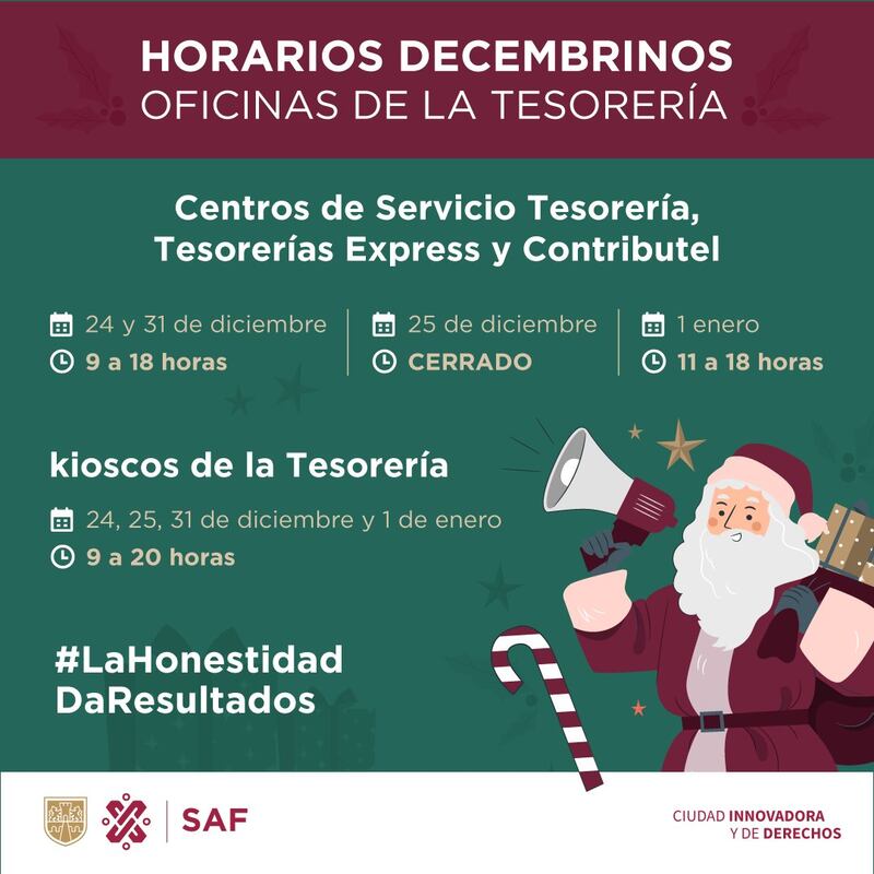 Tesoreria horarios