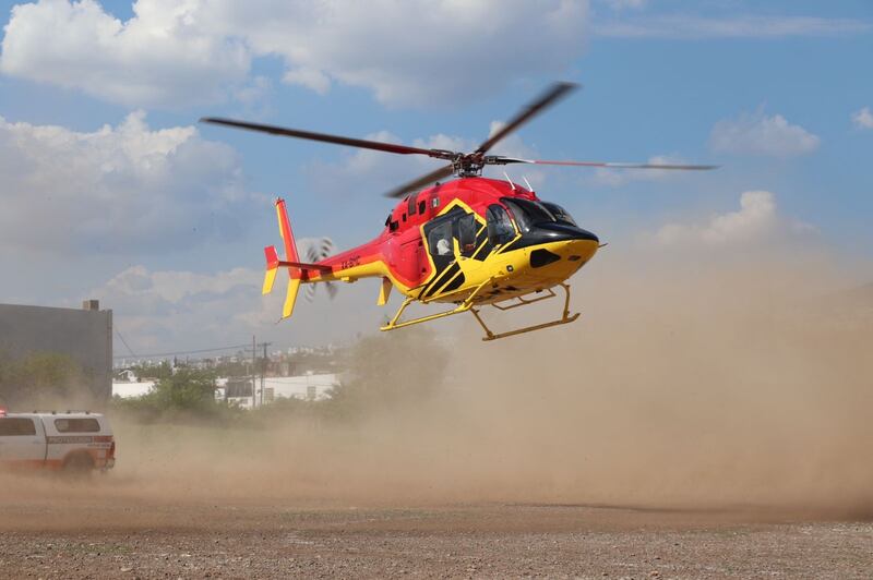 Vía helicóptero el corazón llegó del aeropuerto a un espacio cercano a la 34.