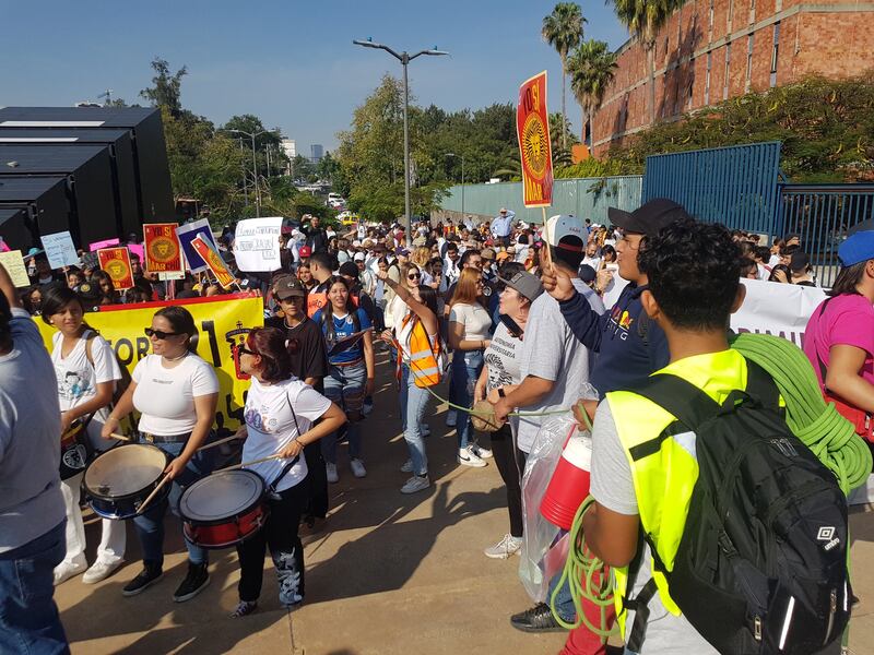 El punto de reunión de los manifestantes fue la Plaza de la Liberación.