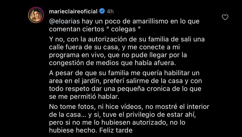 Marie Clarie respondió a la polémica