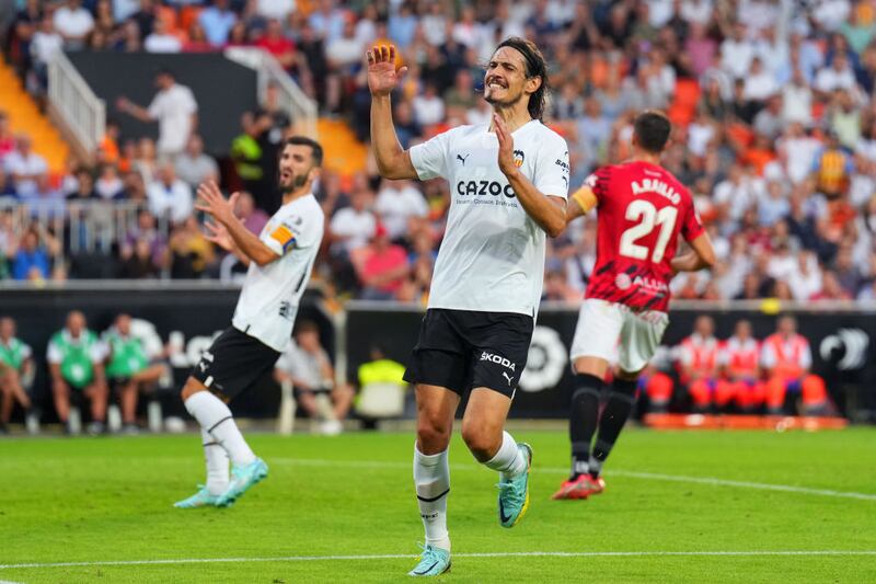 Edinson Cavani suma cuatro goles desde que llegó esta temporada al Valencia