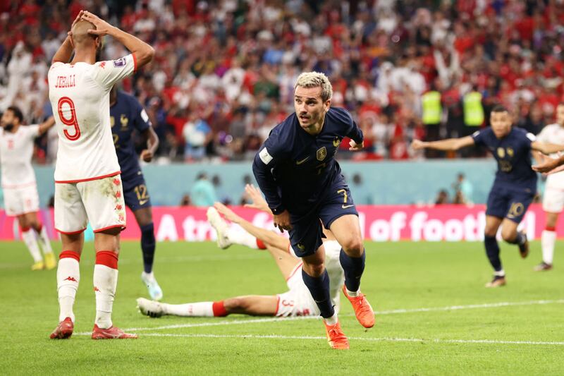 Gol anulado de Antoine Griezmann vs Túnez.