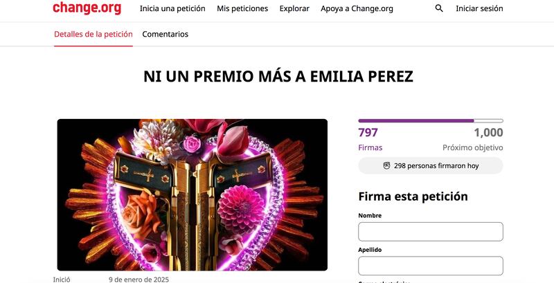 Usuarios firman petición para cancelar estreno de ‘Emilia Pérez’ en México