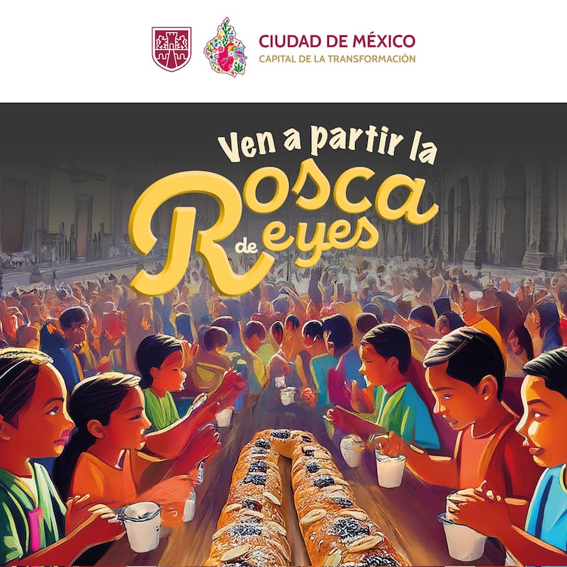 Rosca de Reyes en el Zócalo