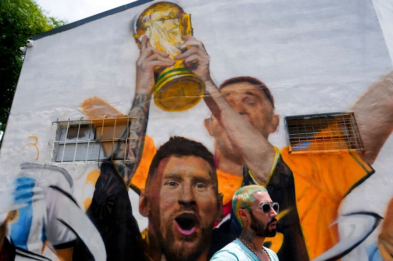 Así luce el mural en honor a la Selección de Argentina