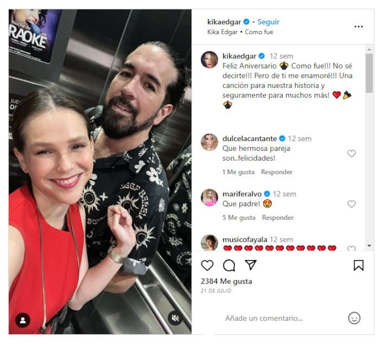 Kika Edgar y su esposo, Jorge Corrales