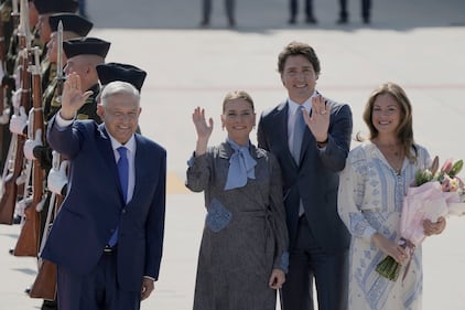 Arribo del primer ministro de Canada, Justin Trudeau y su esposa Sophie Grégoire al AIFA.