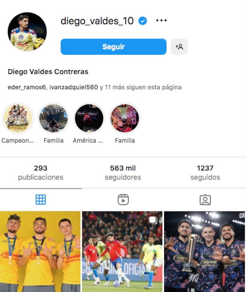 Diego Valdés Instagram