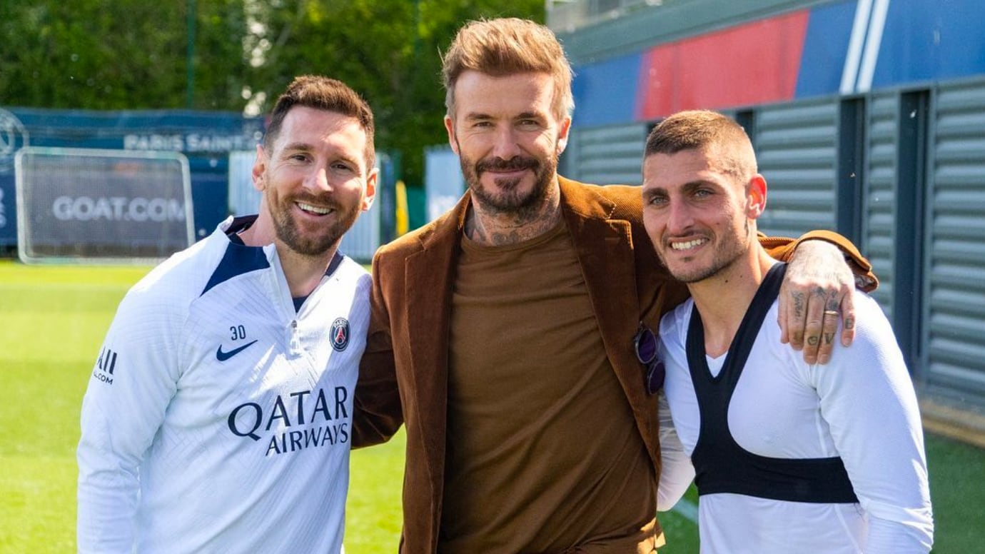 David Beckham visitó a Messi en el PSG.