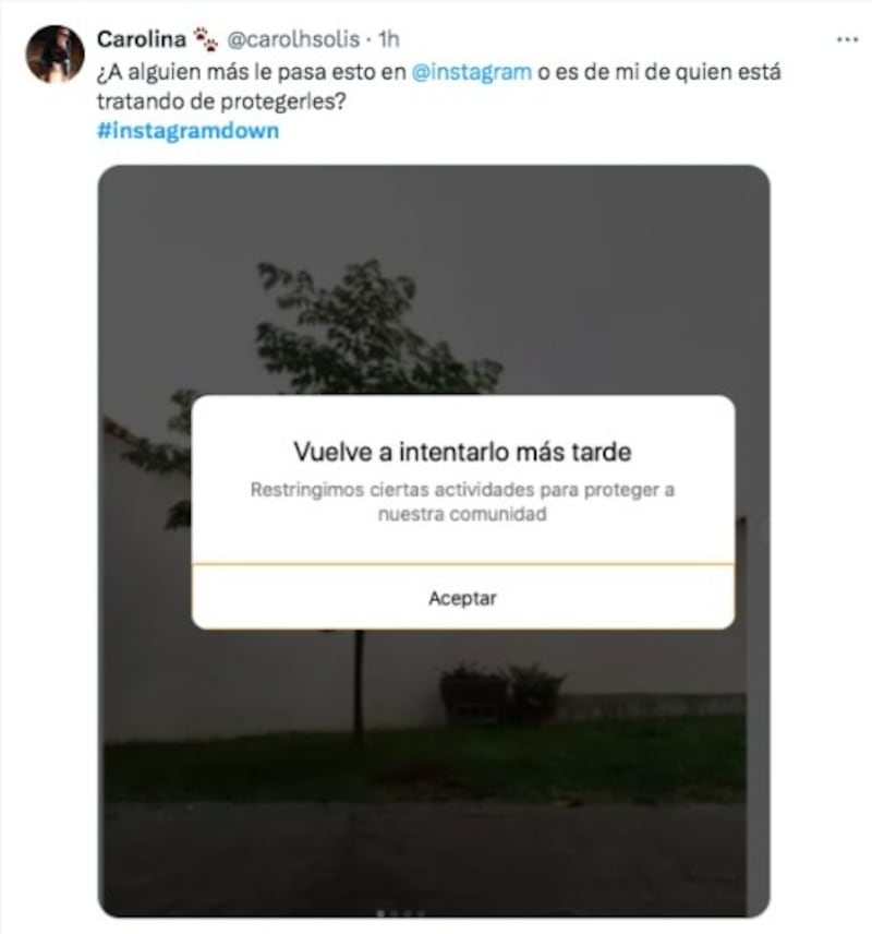 Leyenda de Instagram por caída