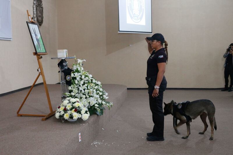 Fiscalía de Guerrero homenajea a agente canino Nidan