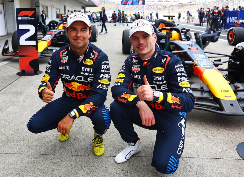 Sergio Checo Pérez y Max Verstappen