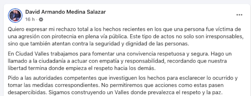 David Armando Medina, presidente municipal de Ciudad Valles,