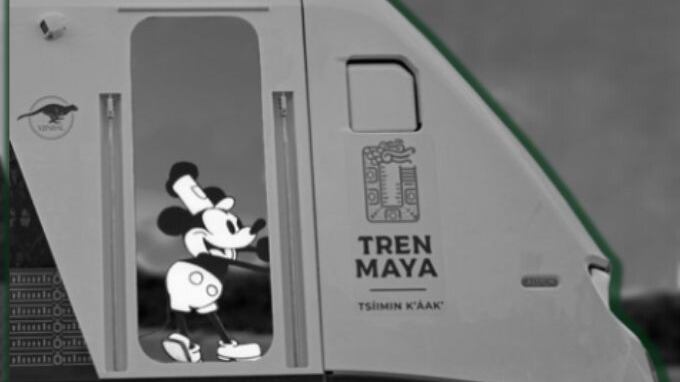 ¡Mickey Mouse a bordo! Tren Maya promociona viajes con icónico ratón de Disney