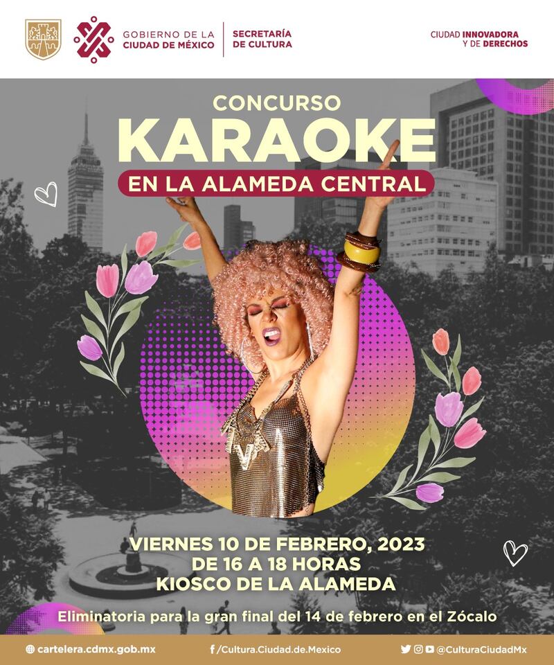 Concurso de karaoke en la Alameda Central