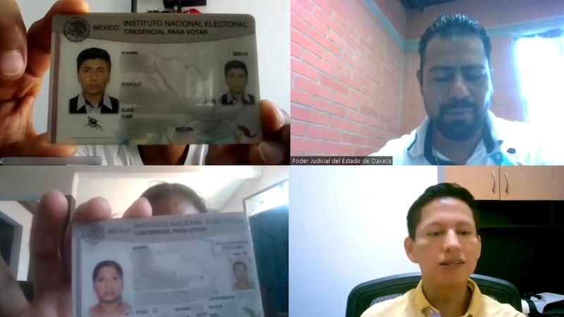 Los juicios fueron grabados por webcam. Todos los involucrados habrían expuesto su credencial del INE.