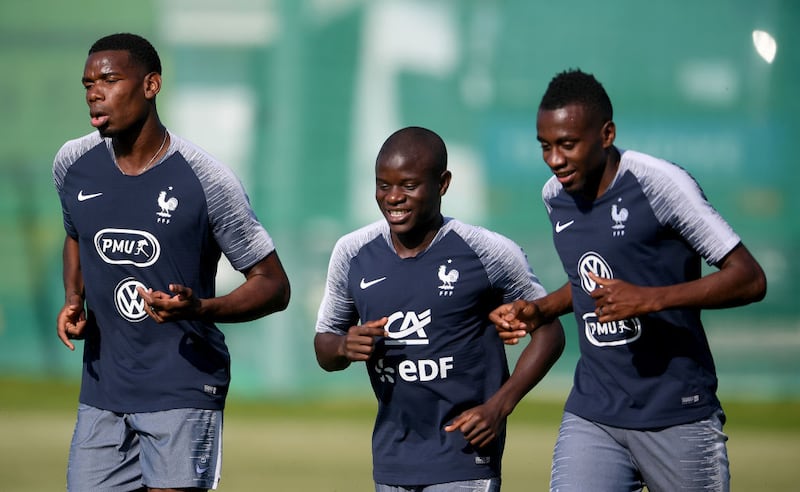 Entrenamiento de Francia en la pasada Copa del Mundo en Rusia 2018