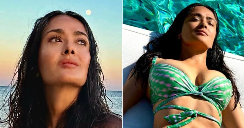 “Ya es hora de dejar de ver a las mujeres con canas como viejas”: Salma Hayek deslumbra en bikini y al natural