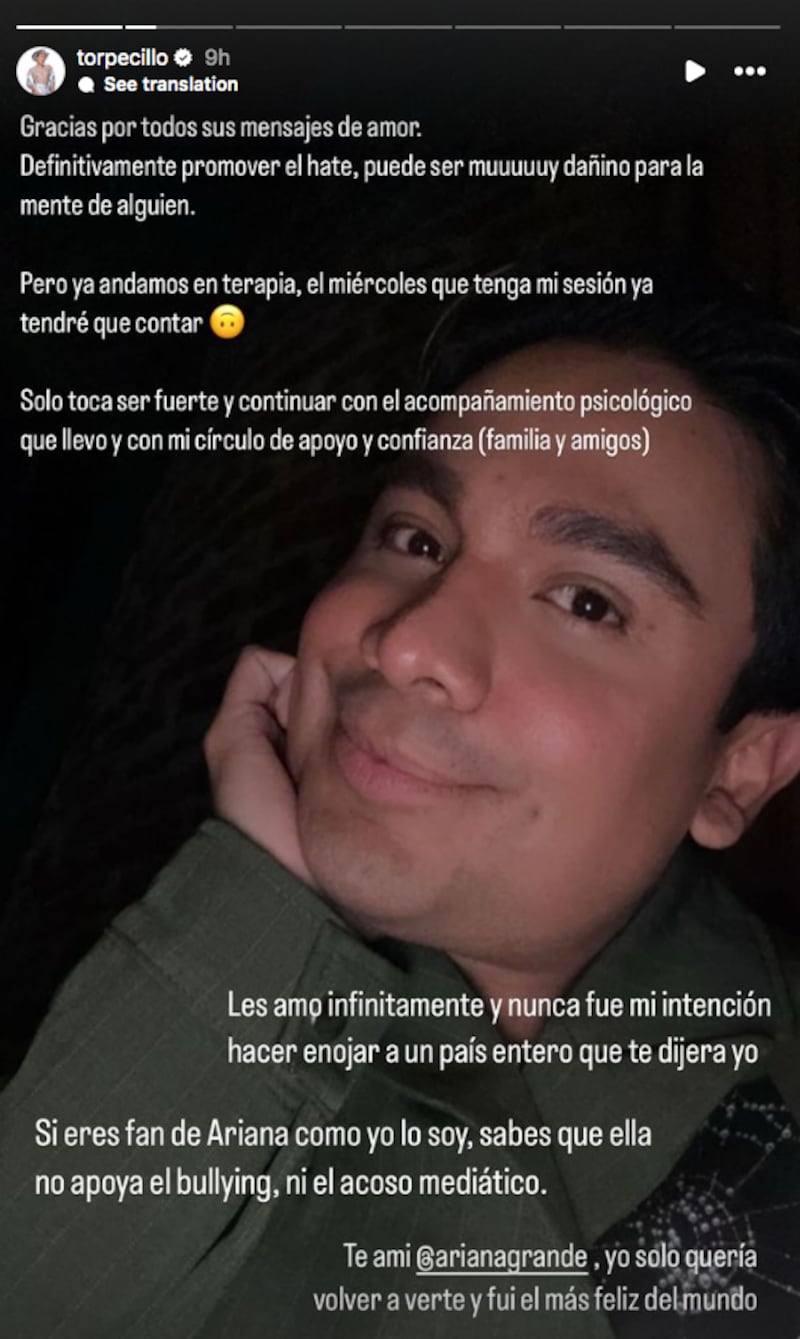 Historia de Ricardo Peralta en Instagram