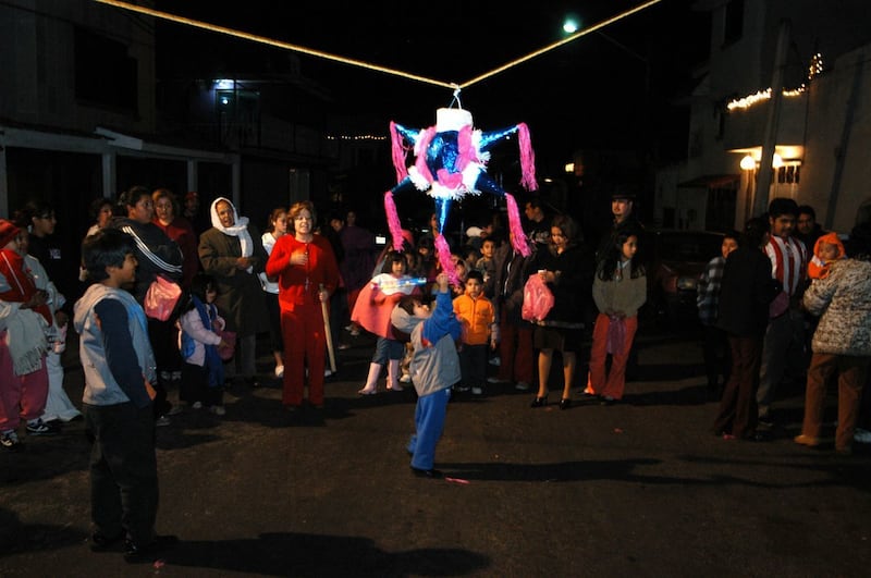 Posada mexicana en la vía pública