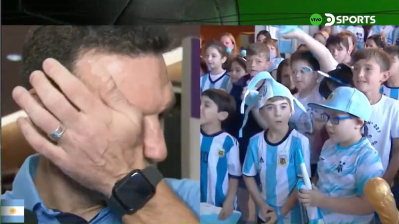 Lionel Scaloni no pudo contener las lágrimas tras escuchar el mensaje desde su pueblo natal hasta Qatar