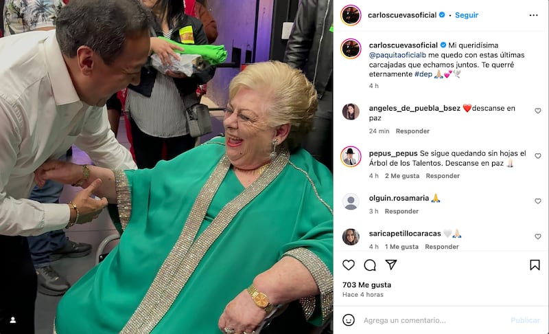 Famosos despiden a Paquita la del Barrio