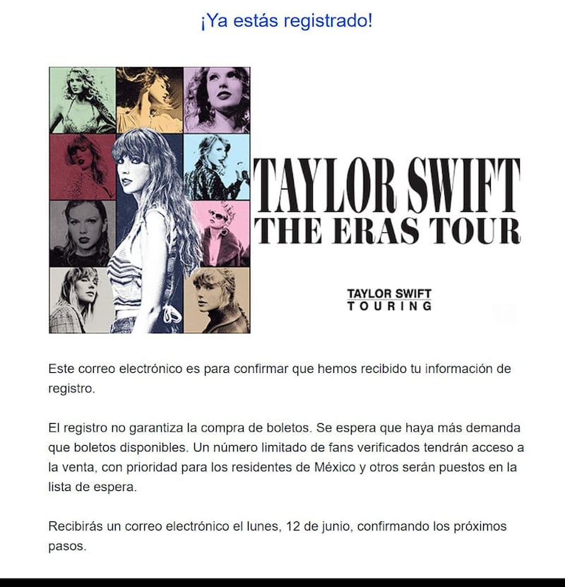 Pasos para registrarte para los conciertos de Taylor Swift en México