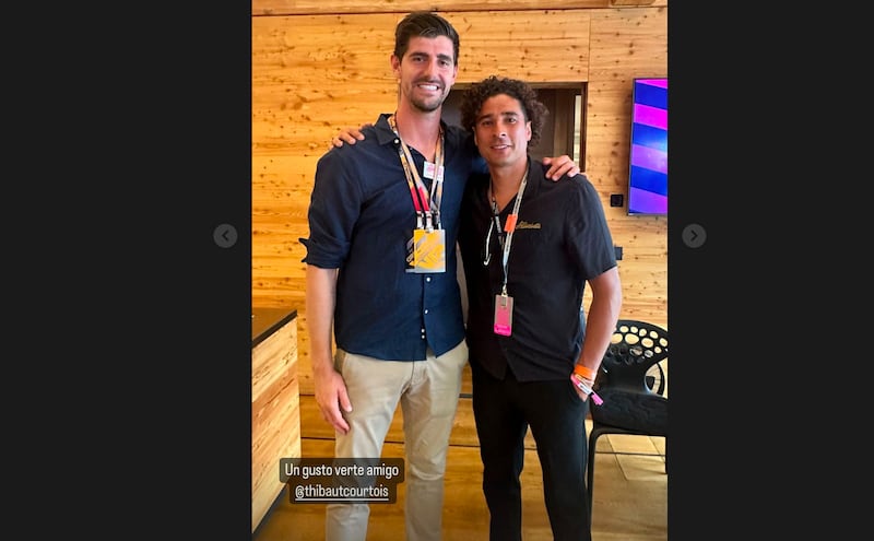 Guillermo Ochoa junto a Thibaut Courtois en el GP de Mónaco.