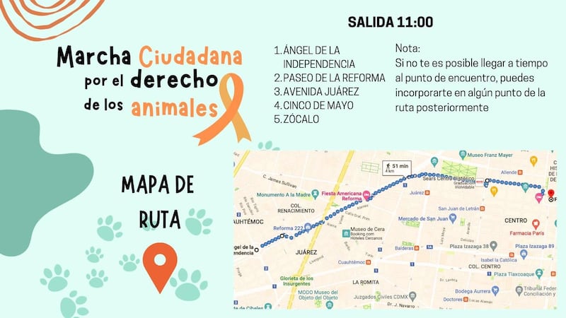 Ruta marcha mascotas CDMX