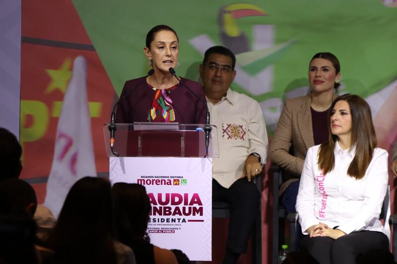 Claudia Sheinbaum durante su registro como precandidata única de la coalición (Publimetro / Nicolás Corte)