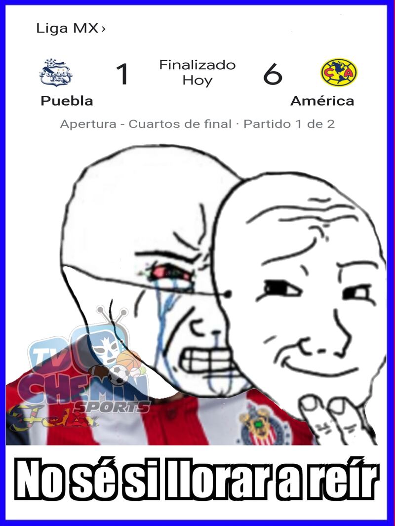 Memes goleada Puebla-América