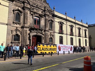 Los trabajadores del Consejo de la Judicatura realizaron la clausura simbólica del Poder Judicial.