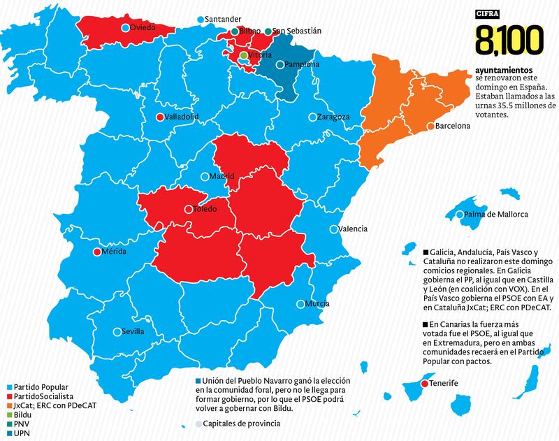 El Partido Popular "pintó" de azul España (Arturo Marañón).
