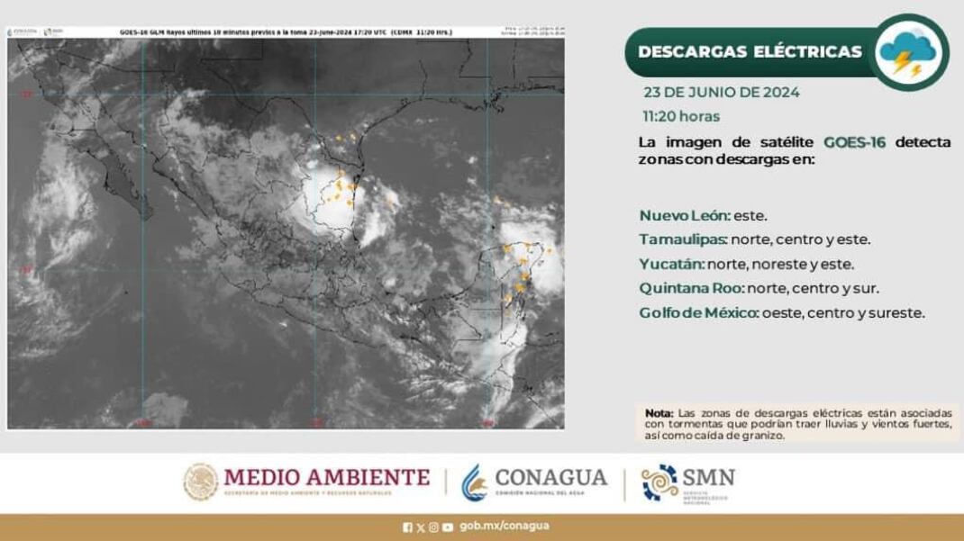 El reporte de Conagua indica que las precipitaciones son inminentes.
