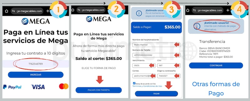 Las páginas fraudulentas de Telmex y Megacable bloquean el acceso desde computadoras de escritorio para operar con mayor discreción.