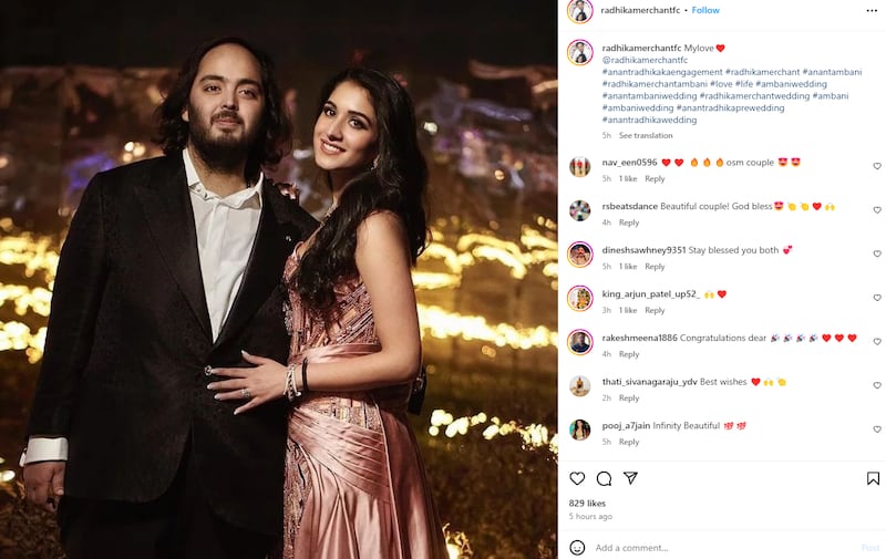 Anant Ambani y Radhika Merchant