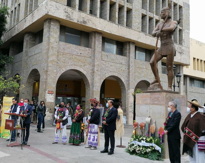 Se rindió también un homenaje a Francisco Tenamaxtli, líder indígena y responsable de la resistencia contra los españoles.