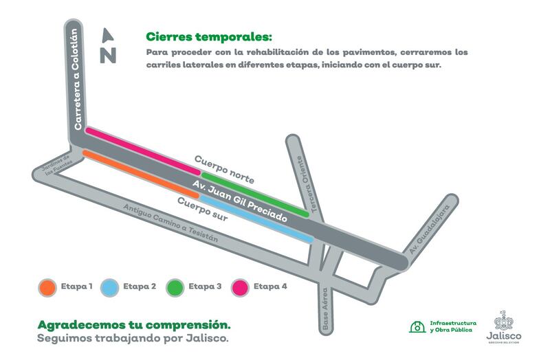 Mapa de las obras que iniciaron este 16 de noviembre.