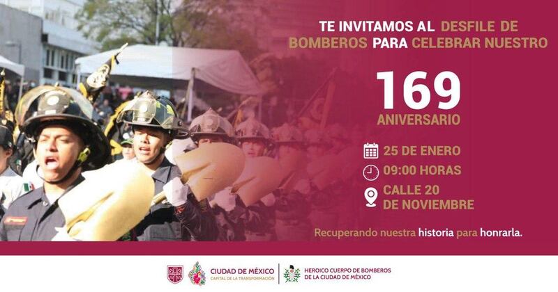 Bomberos de la CDMX Desfile Aniversario