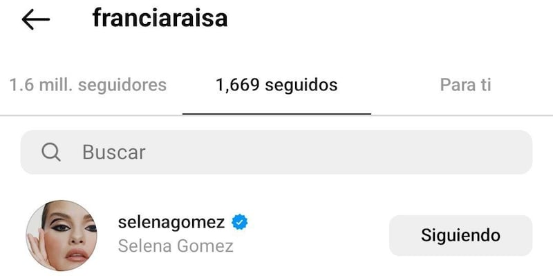 Francia Raisa sigue Selena Gomez