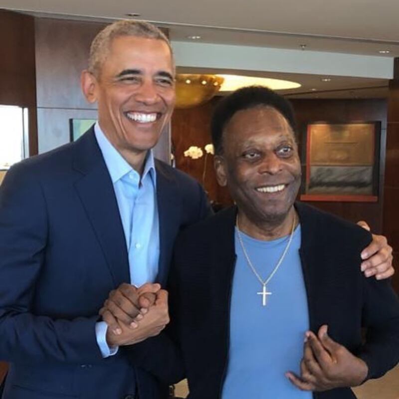 Pelé y Barak Obama